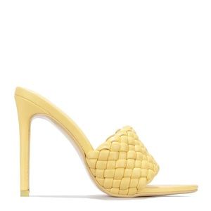 Braided Open Toe Mule Heels